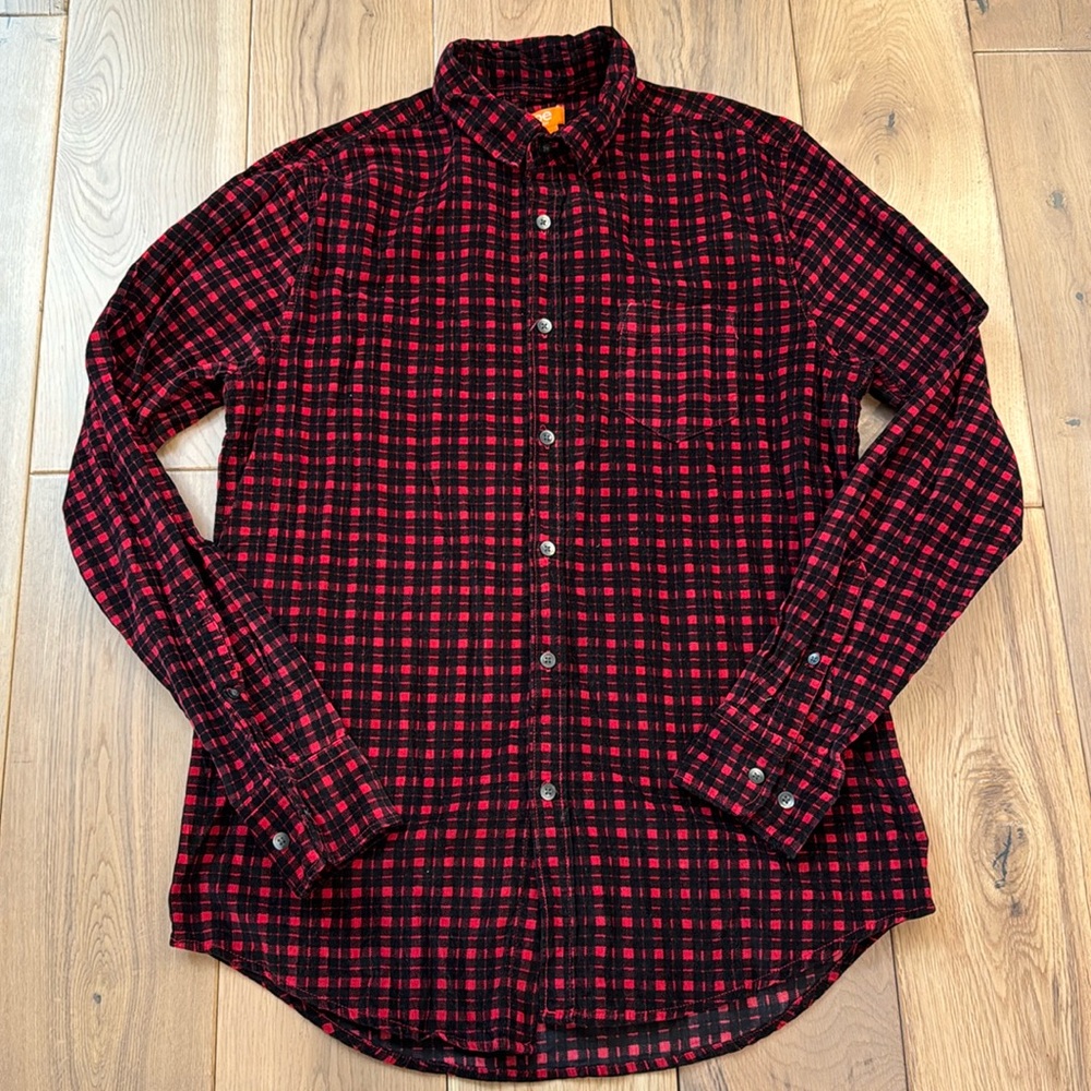Joe fresh velvet plaid shirt